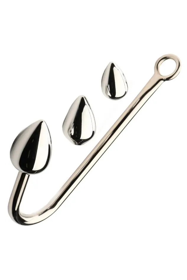 Male Sex Toys XR Brands XR Brands Master Series Anal Hook Trainer Anal Hook With 3 Plugs Silver Male Sex Toys XR Brands XR Brands Master Series Anal Hook Trainer Anal Hook With 3 Plugs Silver