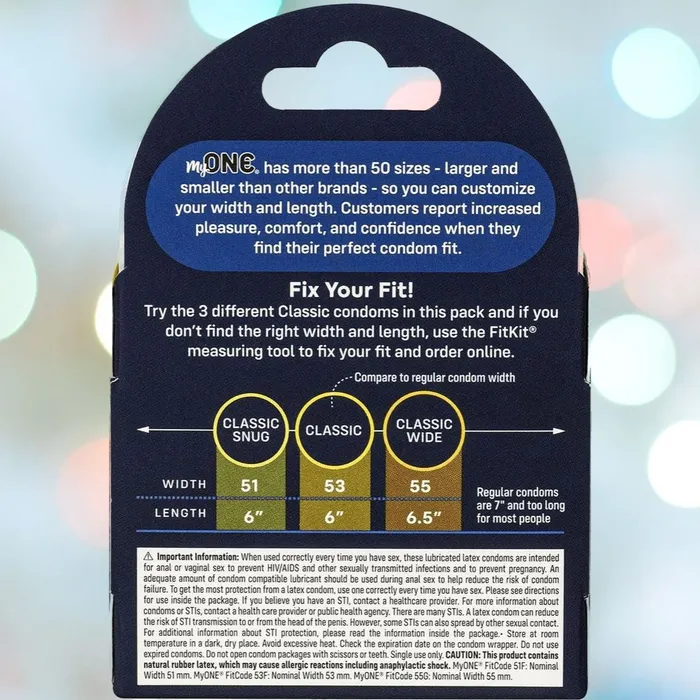 MyONE myONE Classic Condom Sampler With FitKit Measuring Tool Female Sex Toys