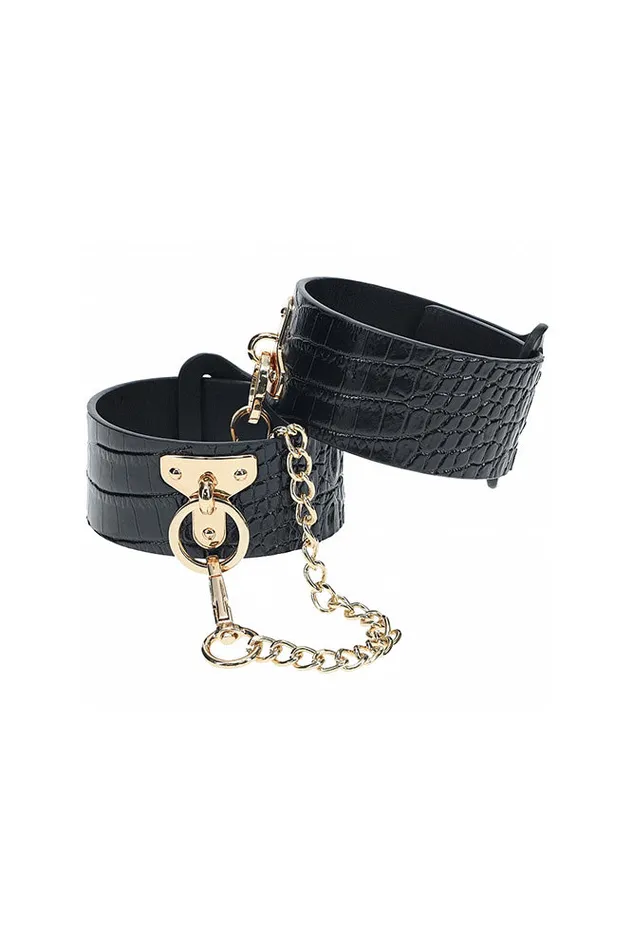 Ouch International Rome Collection Ankle Cuffs BlackGold Shots Toys Anal