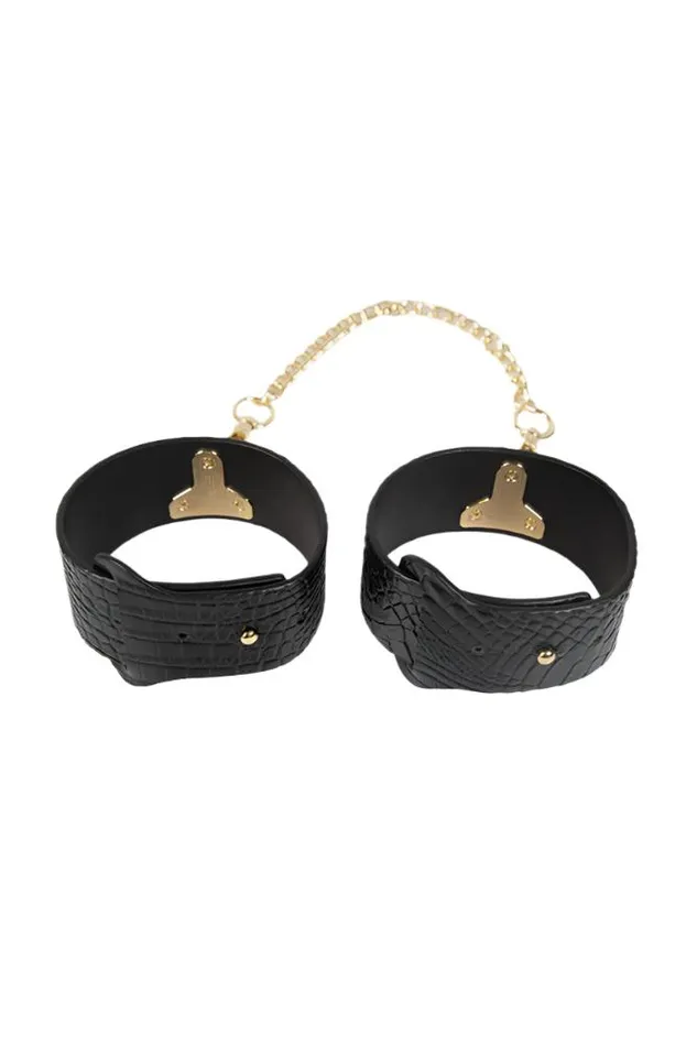 Ouch International Rome Collection Ankle Cuffs BlackGold Shots Toys Anal