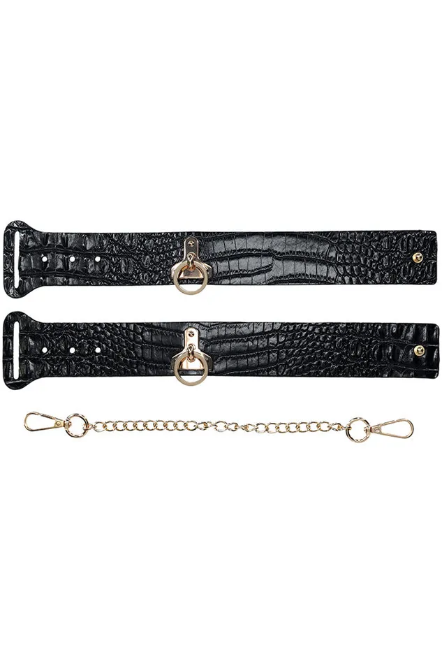 Ouch International Rome Collection Ankle Cuffs BlackGold Shots Toys Anal