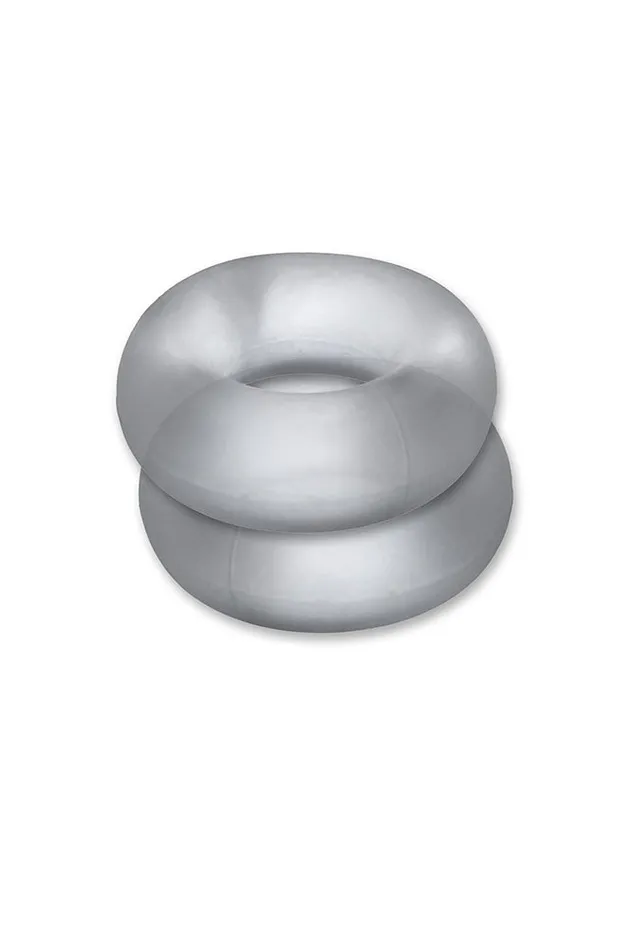 Oxballs Hunkyjunk Stiffy 2 Pack Cock Ring Set Clear Oxballs Male Sex Toys