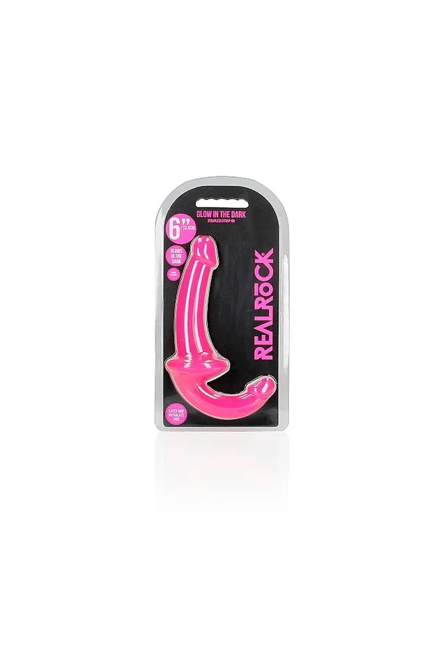 Shots Toys Female Sex Toys Shots Toys RealRock 6 Glow in the Dark Strapless StrapOn Assorted Colors