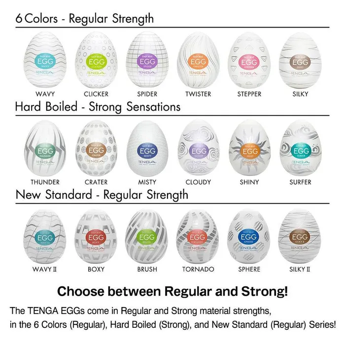 TENGA Egg Variety Pack Standard Penis Strokers 6 Pack Tenga Male Sex Toys