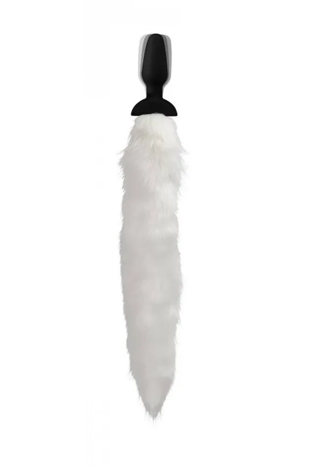 XR Brands Male Sex Toys XR Brands Tailz White Fox Vibrating Anal Plug with Remote