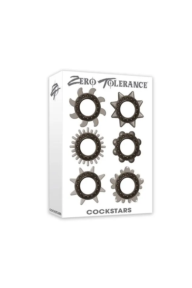 Zero Tolerance Male Sex Toys Zero Tolerance Cockstars Cock Ring Set Smoke