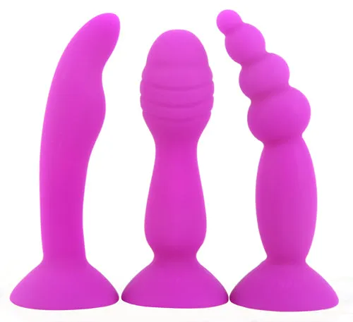 Anal LAZADASEXTOYS FAAK 3pcslot Silicone butt plug strong suction cup beads anal sex toys clit Gspot stimulate anal plug erotic products sex shop