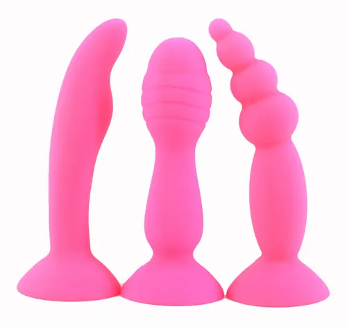 Anal LAZADASEXTOYS FAAK 3pcslot Silicone butt plug strong suction cup beads anal sex toys clit Gspot stimulate anal plug erotic products sex shop