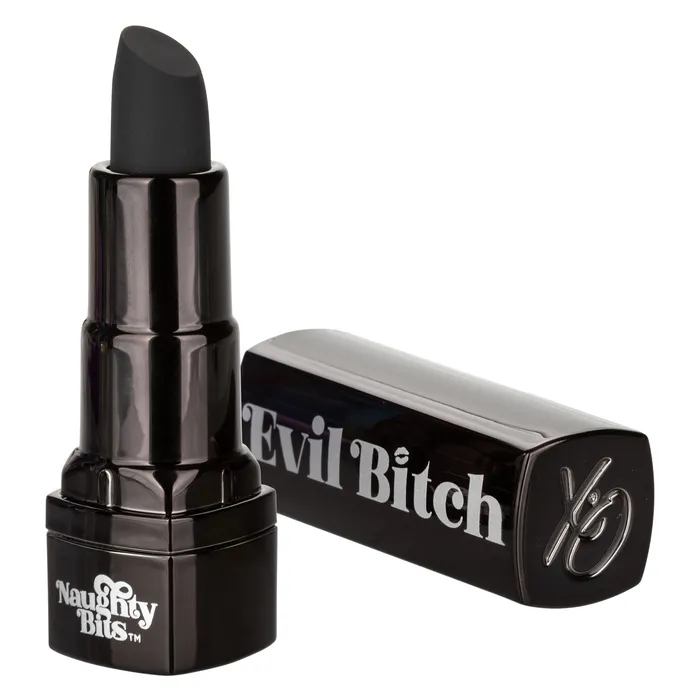 CalExotics Vibrators Naughty Bits Evil Bitch Lipstick Vibrator Black