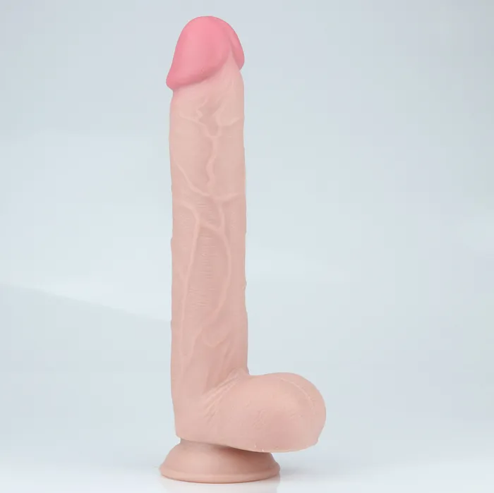 Dildos Get Lucky 11 Inch Real Skin Dildo Tan Voodoo Toys
