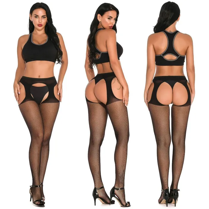 Female Sex Toys LAZADASEXTOYS Erotic Clothing Women Tigh High Socks Sexy Lingerie Stockings Pantyhose Socks Crotchless Stockings Open Crotch Elastic Pantyhose Hollow Socks