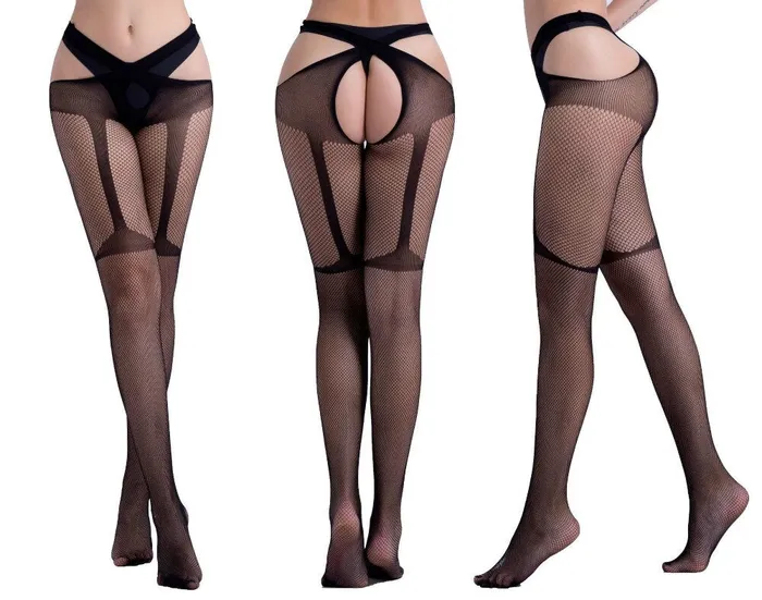 Female Sex Toys LAZADASEXTOYS Erotic Clothing Women Tigh High Socks Sexy Lingerie Stockings Pantyhose Socks Crotchless Stockings Open Crotch Elastic Pantyhose Hollow Socks