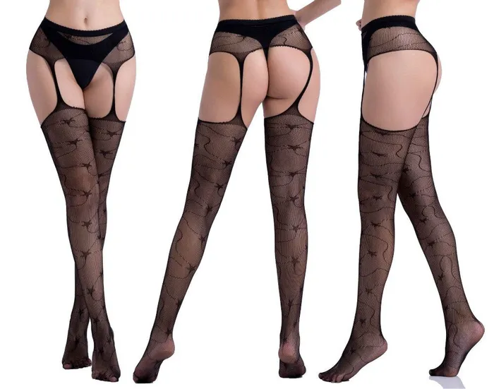 Female Sex Toys LAZADASEXTOYS Erotic Clothing Women Tigh High Socks Sexy Lingerie Stockings Pantyhose Socks Crotchless Stockings Open Crotch Elastic Pantyhose Hollow Socks