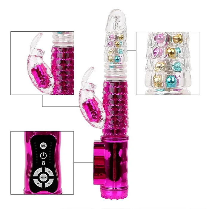 Lovegasm Vibrators Scaly Pleasure 32Frequency Rotating Vibrator GspotRabbit Jack Crystal