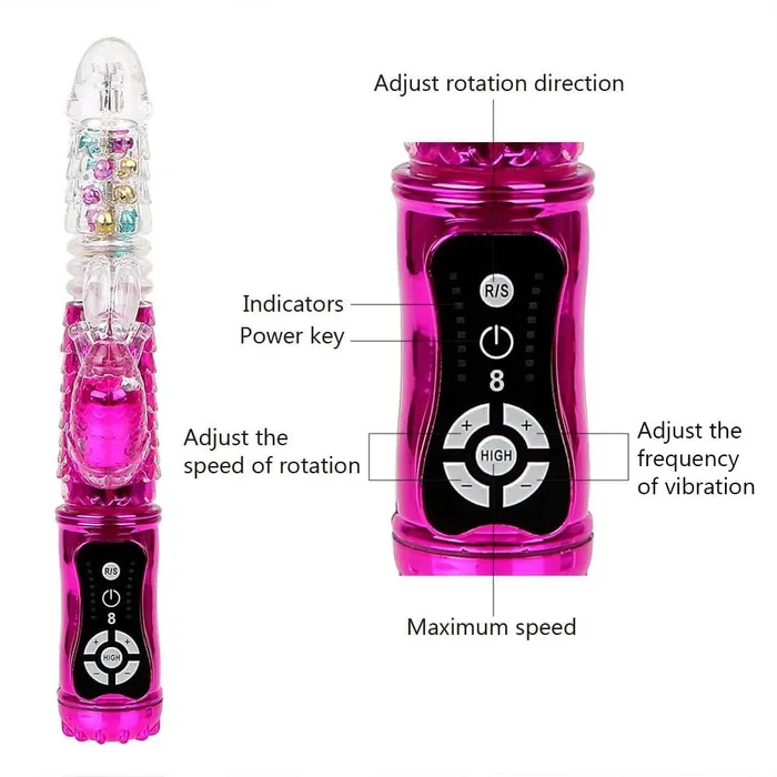 Lovegasm Vibrators Scaly Pleasure 32Frequency Rotating Vibrator GspotRabbit Jack Crystal