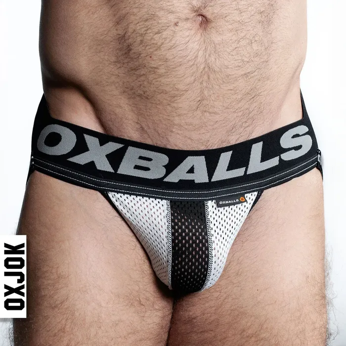 OXJok Female Sex Toys Airmesh Upthrust SliderStrap Jock Ice White Medium