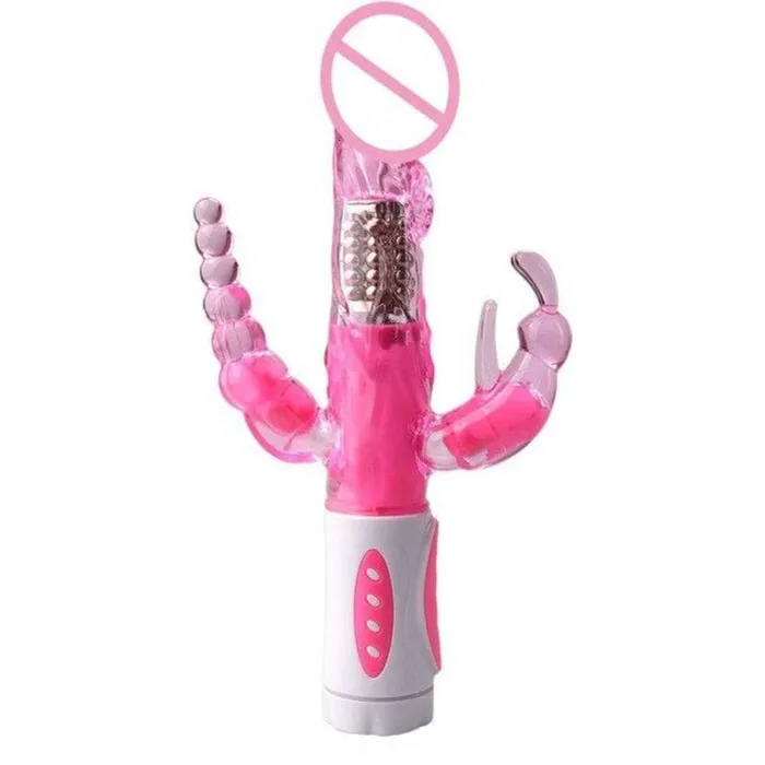 Triple Orgasm Bunny VibratorRabbit Tapping Jack Ears Crystal Lovegasm Vibrators