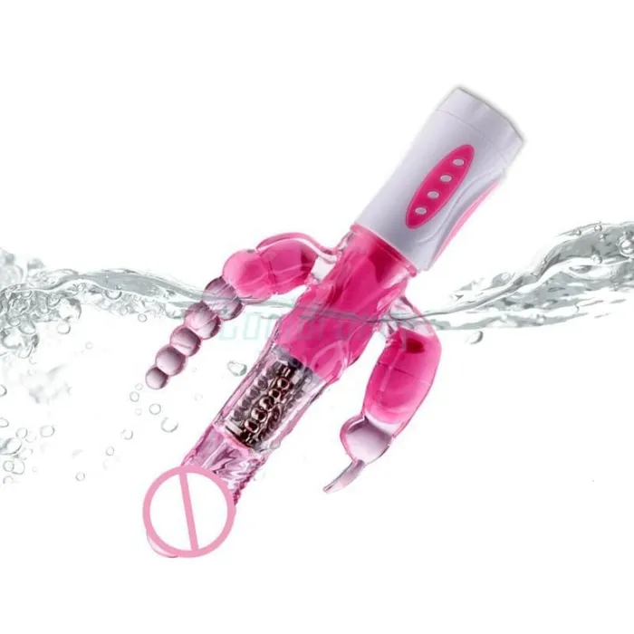 Triple Orgasm Bunny VibratorRabbit Tapping Jack Ears Crystal Lovegasm Vibrators