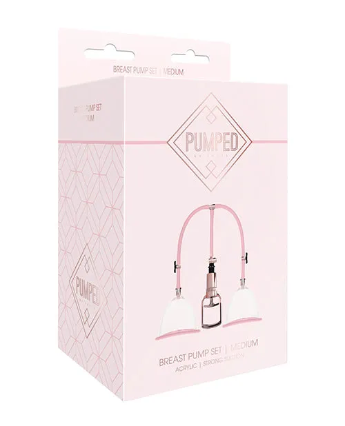 Anal Shots America LLC Shots Pumped Breast Pump Set Medium Rose Gold