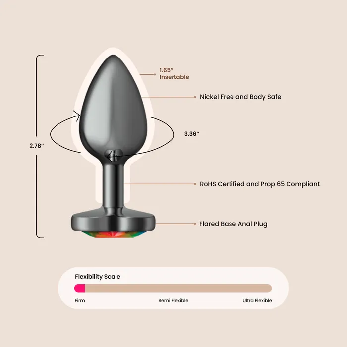 Anal Viben Toys Cheeky Charms Gunmetal Heart Plug lightweight metal booty jewelry