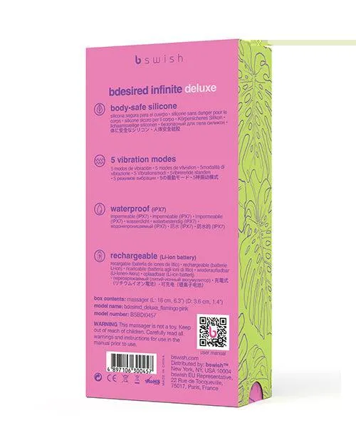 Bonner Trading Usa INC Vibrators Bdesired Infinite Deluxe Flamingo Vibrator Pink