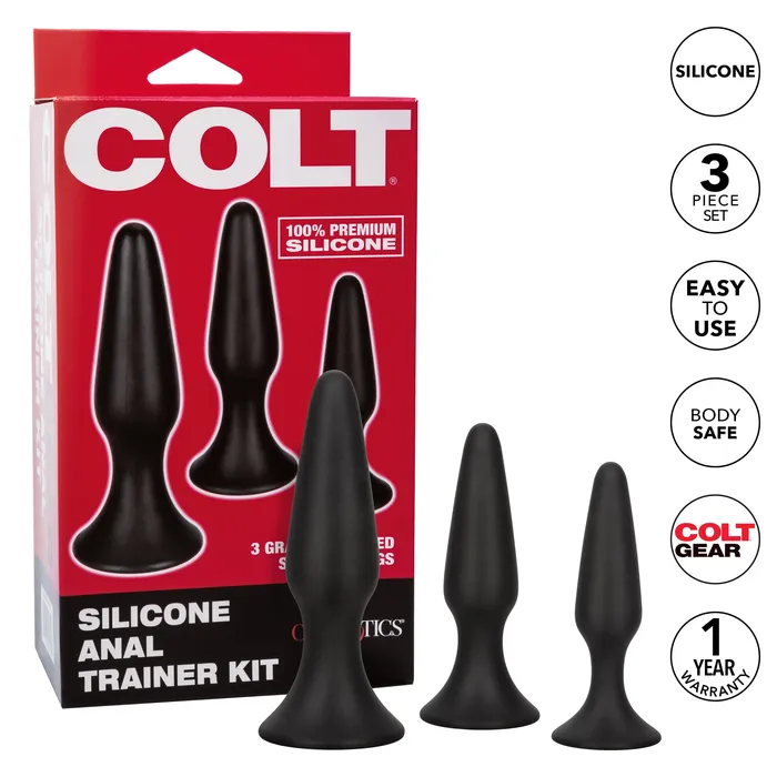 California Exotics Anal California Exotics Colt Silicone Anal Trainer Kit 3 Plugs Black