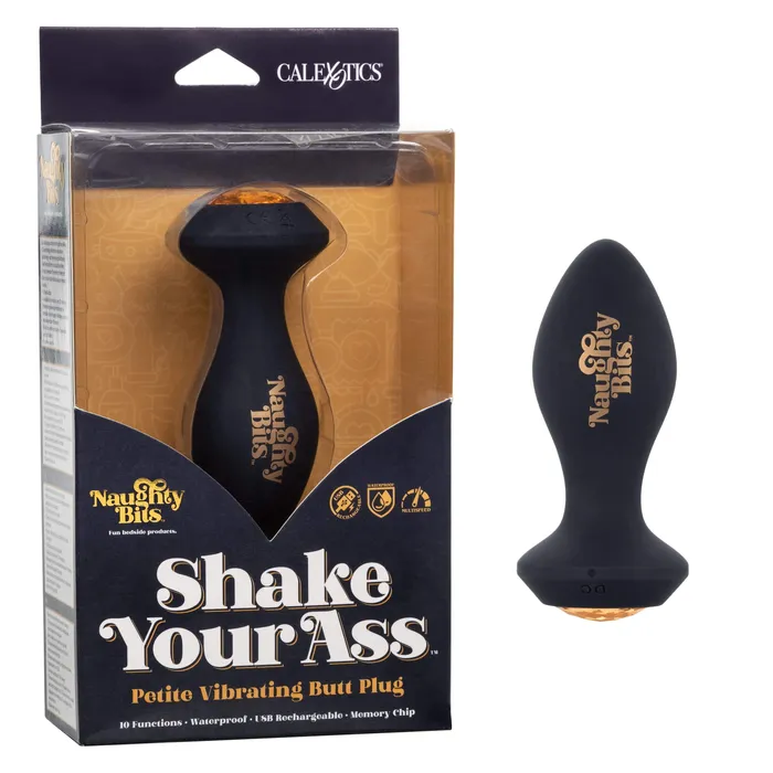 California Exotics California Exotics Naughty Bits Shake Your Ass Petite Vibrating Butt Plug Black Anal