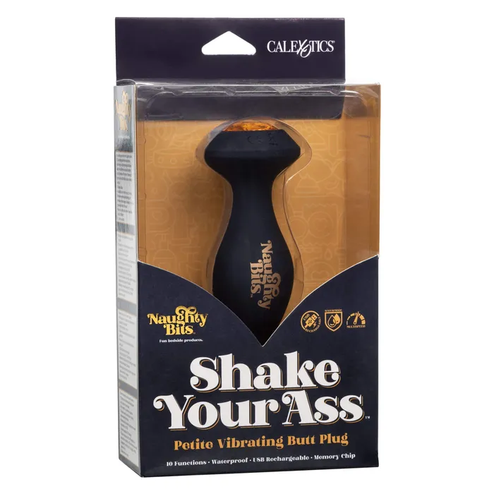 California Exotics California Exotics Naughty Bits Shake Your Ass Petite Vibrating Butt Plug Black Anal