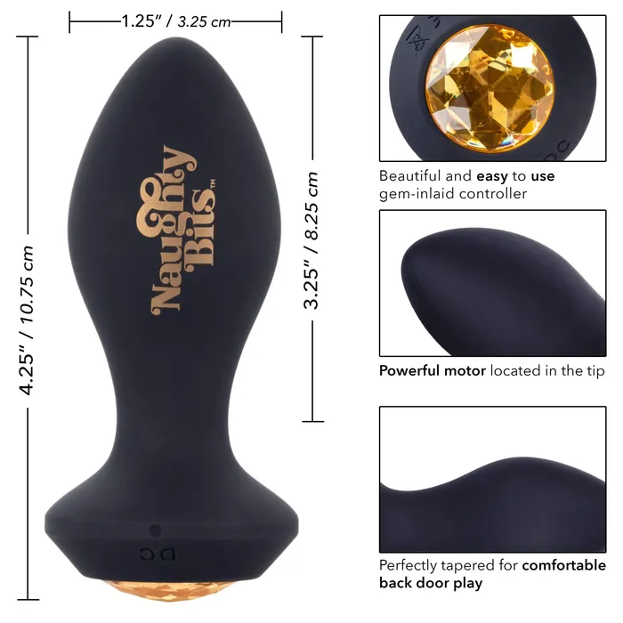 California Exotics California Exotics Naughty Bits Shake Your Ass Petite Vibrating Butt Plug Black Anal