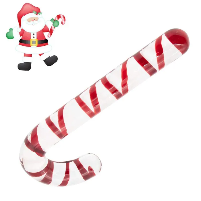 Chirstams Gift Doubleend Butt Plug Glass Pleasure Wand Dildo Candy Cane Unisex Anal Butt Plug for Men Women propinkup Anal