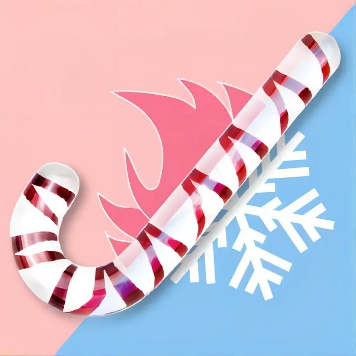 Chirstams Gift Doubleend Butt Plug Glass Pleasure Wand Dildo Candy Cane Unisex Anal Butt Plug for Men Women propinkup Anal