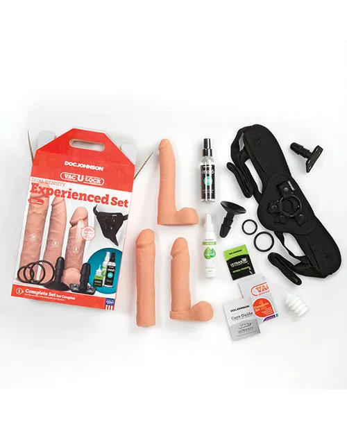 Doc Johnson Dildos VacULock Dual Density Experienced Set Vanilla