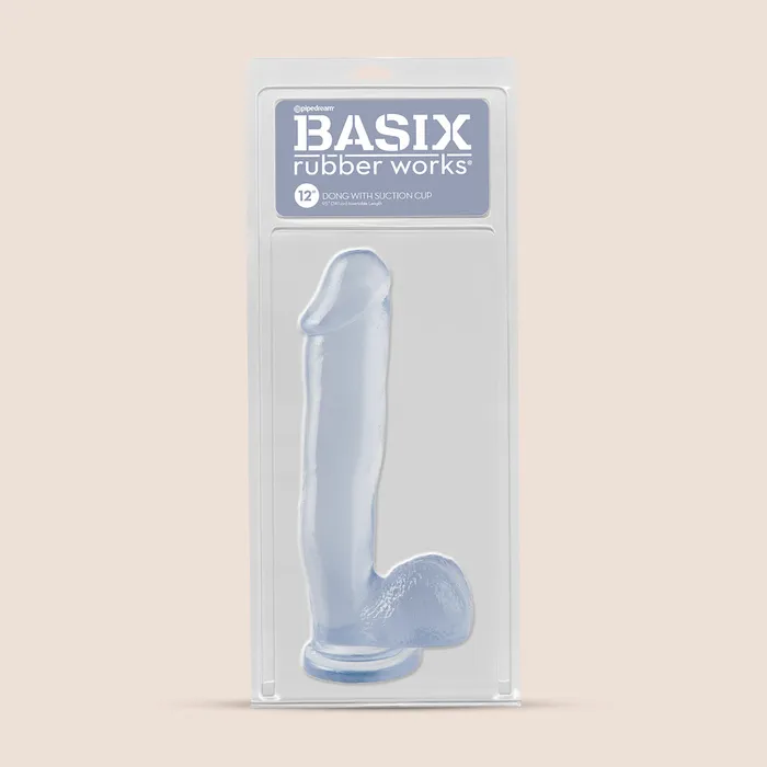 Female Sex Toys Pipedream Products Basix 12 Dong with Suction Cup flexible and firm dildo