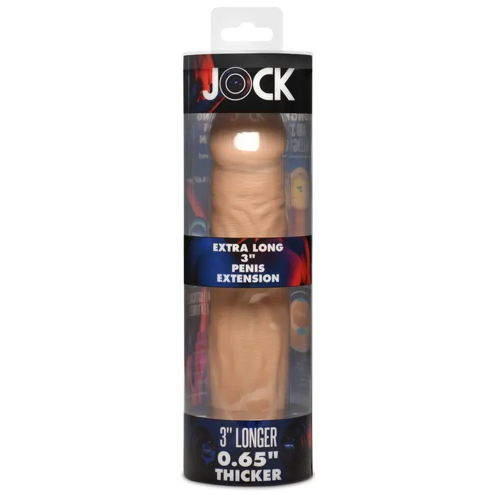 Male Sex Toys CURVE TOYS JOCK Extra Long 3 Penis Extension Sleeve Light Color