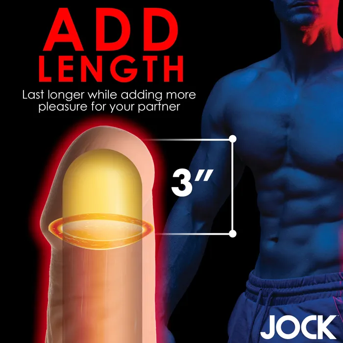 Male Sex Toys CURVE TOYS JOCK Extra Long 3 Penis Extension Sleeve Light Color
