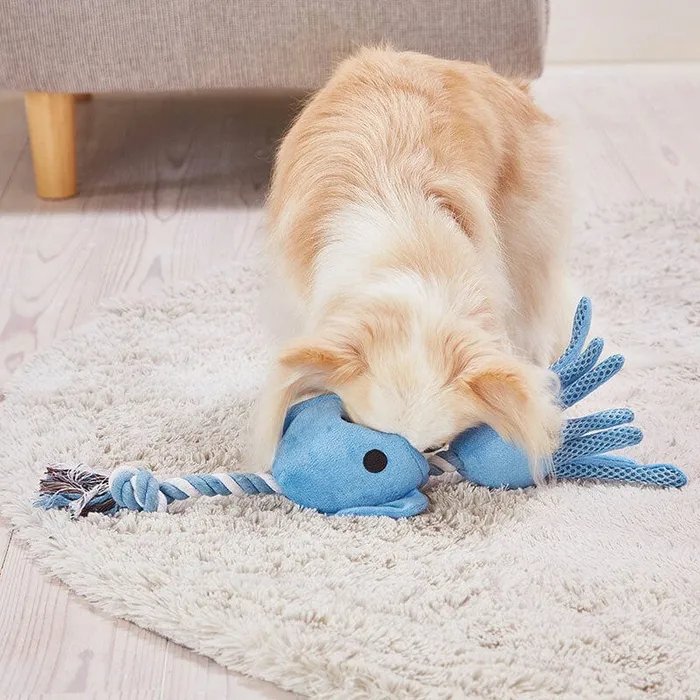 Petio Petio Admate Sturdy Rope Dog Toy Squid Blue Vibrators