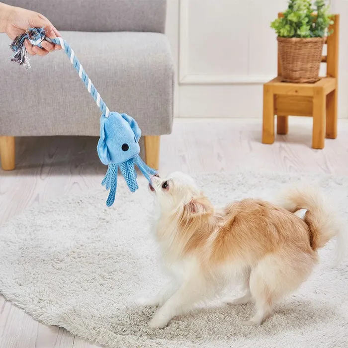 Petio Petio Admate Sturdy Rope Dog Toy Squid Blue Vibrators