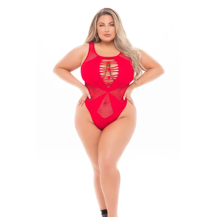 Pink Lipstick Duchess Highneck Bodysuit Costume Pink Lipstick Vibrators