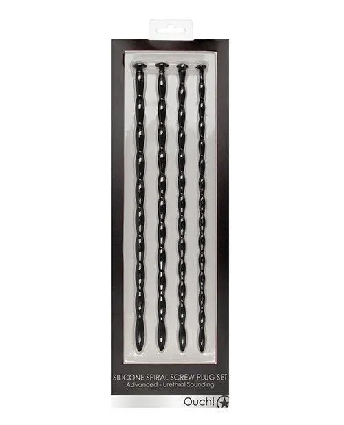 Shots America LLC Anal Shots Ouch Advanced Urethral Sounding Silicone Spiral Plug Set Black Shots America LLC Anal Shots Ouch Advanced Urethral Sounding Silicone Spiral Plug Set Black