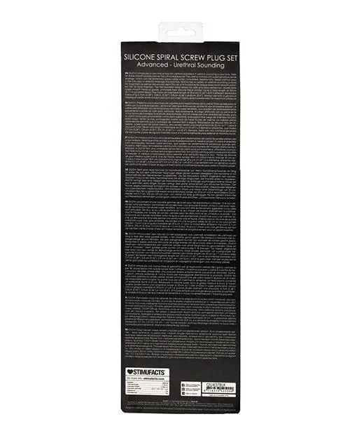 Shots America LLC Anal Shots Ouch Advanced Urethral Sounding Silicone Spiral Plug Set Black