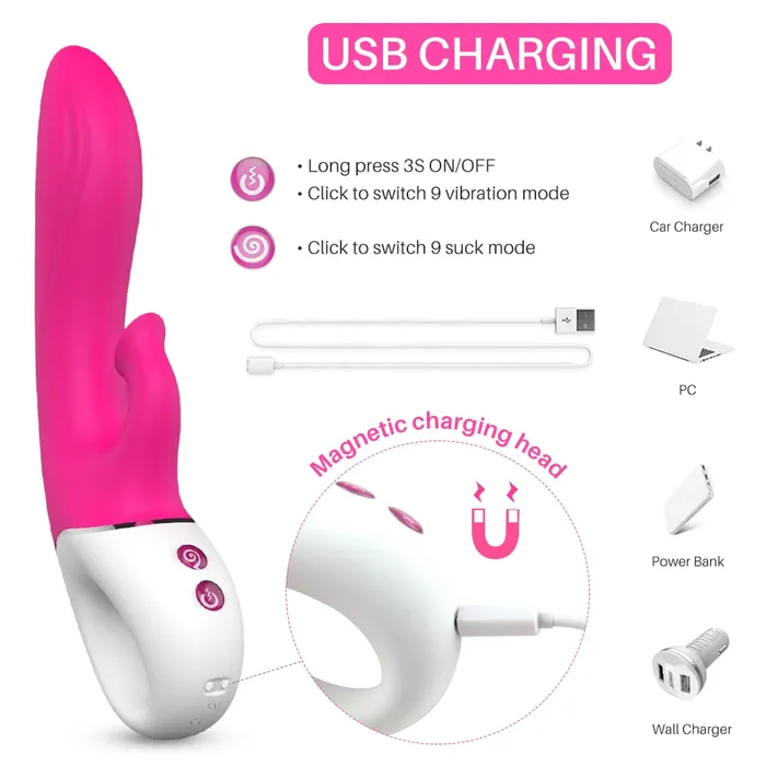 YOSPOSS Female Sex Toys 9 Suction 9 Vibration Clit G Spot Rabbit Vibrator ComeHither Motion