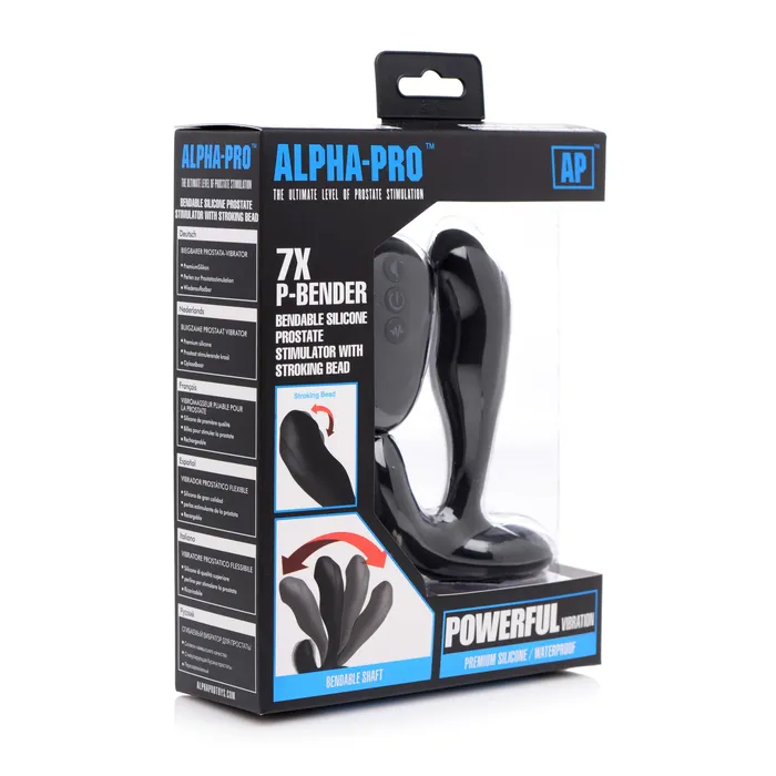 7X PBENDER Bendable Prostate Stimulator with Stroking Bead AlphaPro Male Sex Toys