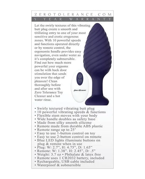 Anal Evolved Novelties INC Zero Tolerance Wicked Twister Anal Rechargeable