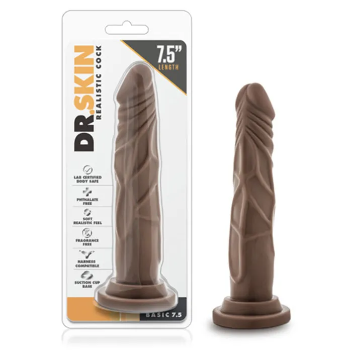 Blush Dr Skin Basic 75 Realistic 75 in Dildo with Suction Cup Brown Blush Female Sex Toys Blush Dr Skin Basic 75 Realistic 75 in Dildo with Suction Cup Brown Blush Female Sex Toys