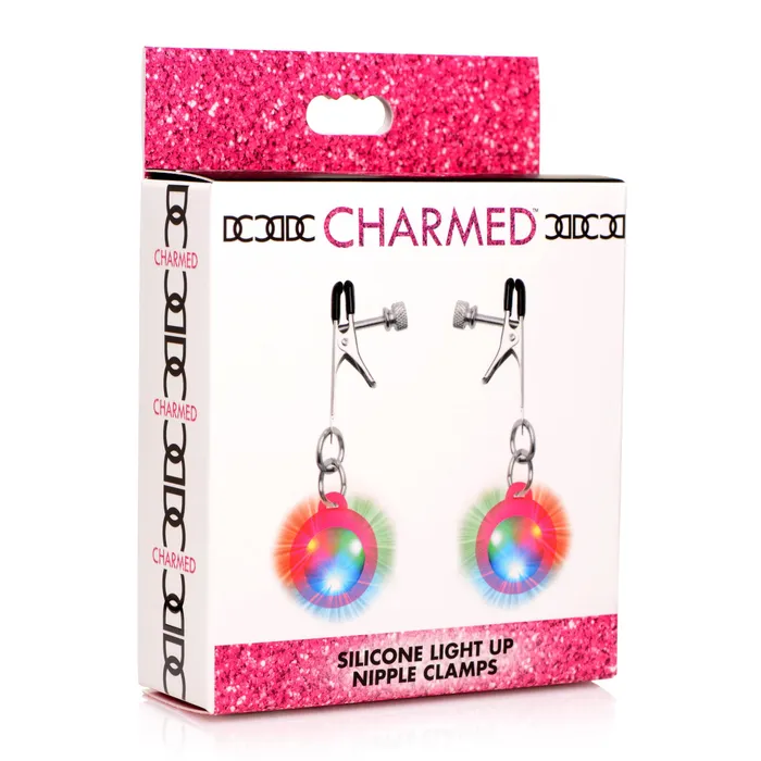 Charmed Female Sex Toys Silicone Light Up Nipple Clamps