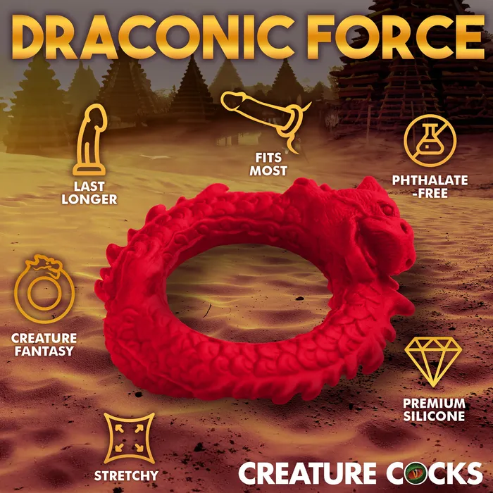 Creature Cocks Male Sex Toys Rise of the Dragon Silicone Cock Ring