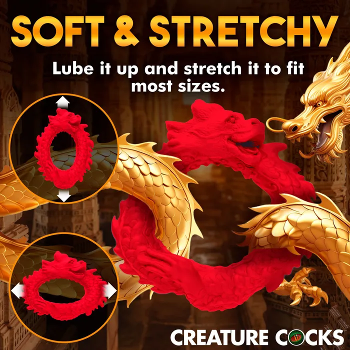 Creature Cocks Male Sex Toys Rise of the Dragon Silicone Cock Ring