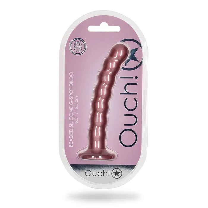 Dildos Shots America LLC Shots Ouch Beaded Silicone 65 in GSpot Dildo Rose Gold Dildos Shots America LLC Shots Ouch Beaded Silicone 65 in GSpot Dildo Rose Gold