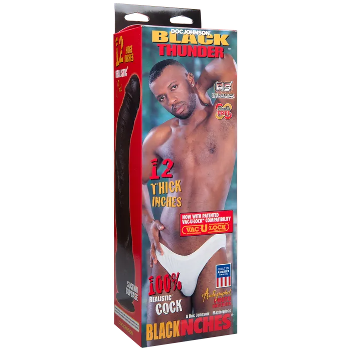 DOC JOHNSON SIGNATURE COCKS BLACK THUNDER 12 DILDO Dildos