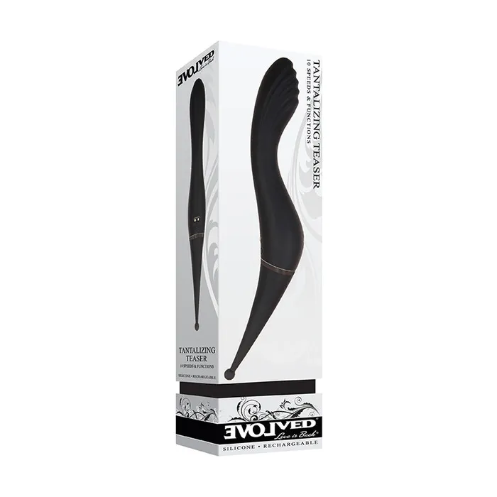 Female Sex Toys Evolved Evolved Tantalizing Teaser Rechargeable DualEnded Silicone GSpot Vibrator and Clitoral Stimulating Wand Black Female Sex Toys Evolved Evolved Tantalizing Teaser Rechargeable DualEnded Silicone GSpot Vibrator and Clitoral Stimulating Wand Black